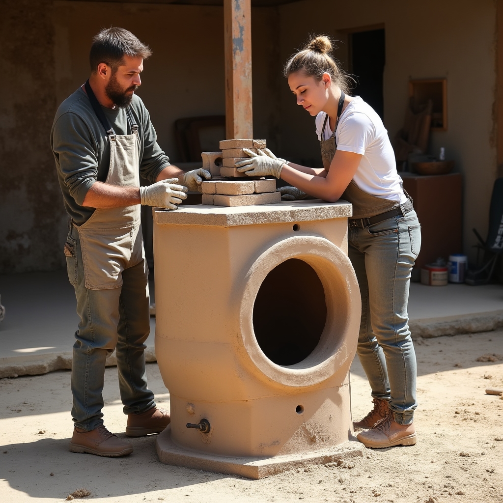Proceso de construcción de horno raku portátil con ladrillos refractarios